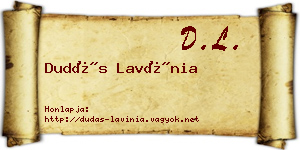 Dudás Lavínia névjegykártya